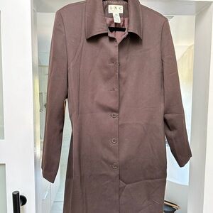 Brown Sz 14 INC Wool Form Fitting Coat